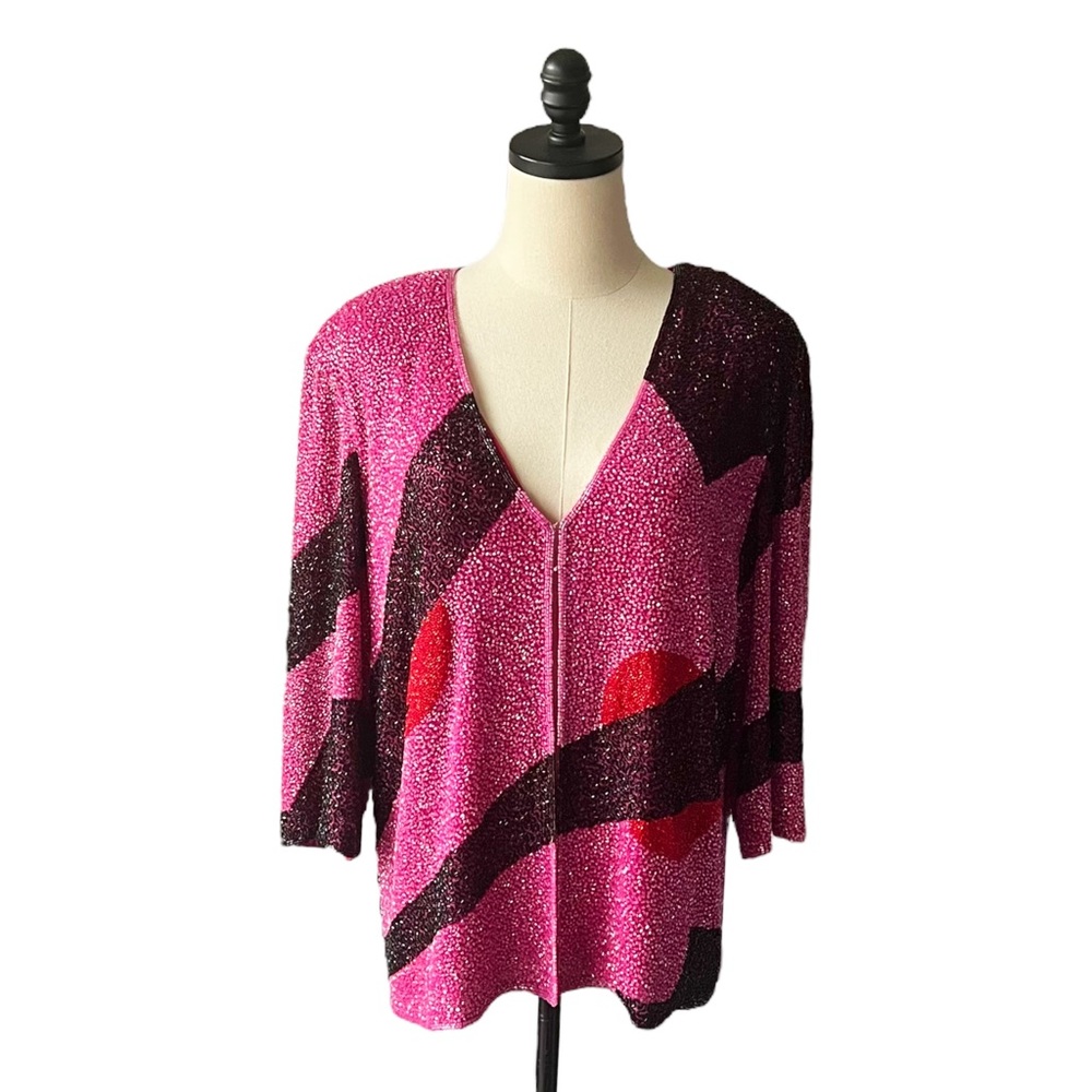 Frank Usher Vintage Beaded Jacket | LARGE